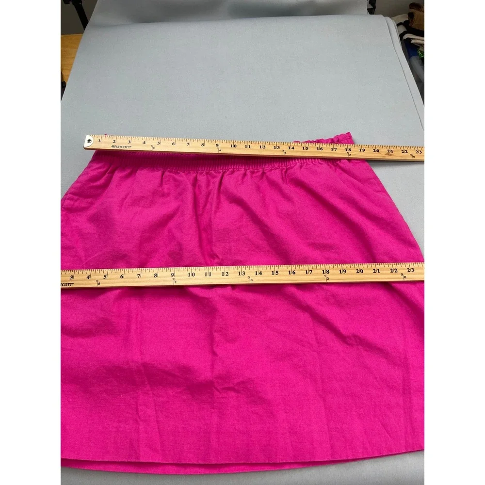 J.Crew Re-Imagined‎ Pink Linen Cotton Blend Elastic Waist Skirt Size 18